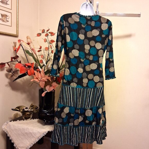 NWT Women's Simon Chang Chic Elegant Polka Dot Stretchy Lined Midi Dress Size 10 - Picture 11 of 11